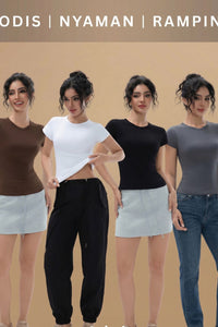 Willluxe® Crew Neck Cotton Curvey T-shirt