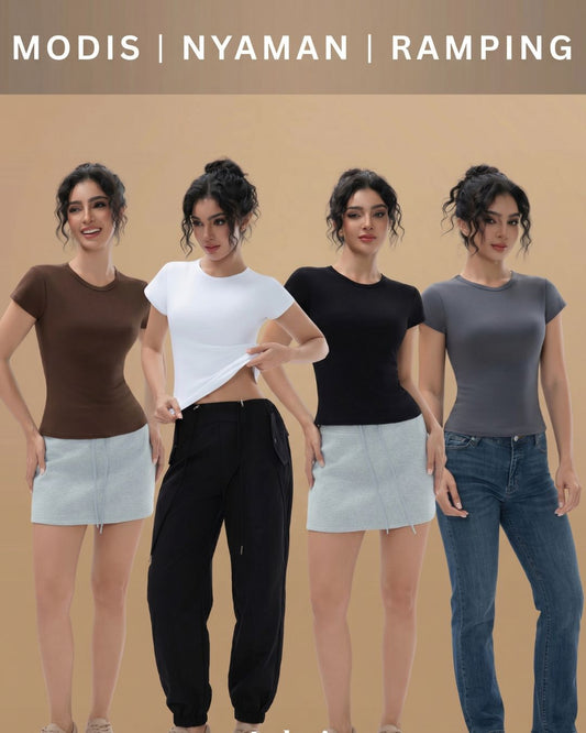 WILLLUXE® Crew Neck Cotton Curvey T-shirt