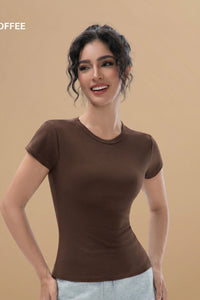 Willluxe® Crew Neck Cotton Curvey T-shirt