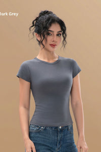 Willluxe® Crew Neck Cotton Curvey T-shirt