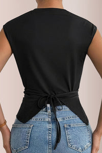 Willluxe® Criss-Cross Wrap Crop Top