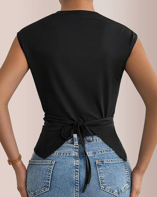 WILLLUXE® Criss-Cross Wrap Crop Top