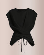 Willluxe® Criss-Cross Wrap Crop Top