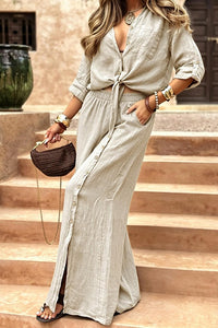 Willluxe® Tie-Front Top & Wide Leg Pants Set