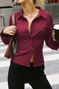 Willluxe® Princess Polly Anni fitted flare sleeve shirt