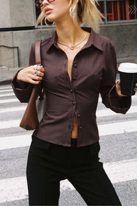 Willluxe® Princess Polly Anni fitted flare sleeve shirt