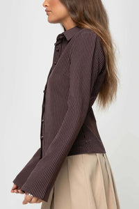 Willluxe® Princess Polly Anni fitted flare sleeve shirt
