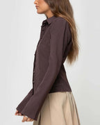 Willluxe® Princess Polly Anni fitted flare sleeve shirt