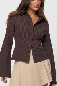 Willluxe® Princess Polly Anni fitted flare sleeve shirt