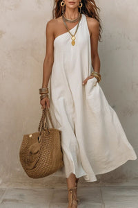 Willluxe® One-Shoulder Halter Maxi Dress