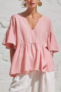 Willluxe® V-Neck Ruffle Top