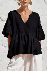Willluxe® V-Neck Ruffle Top