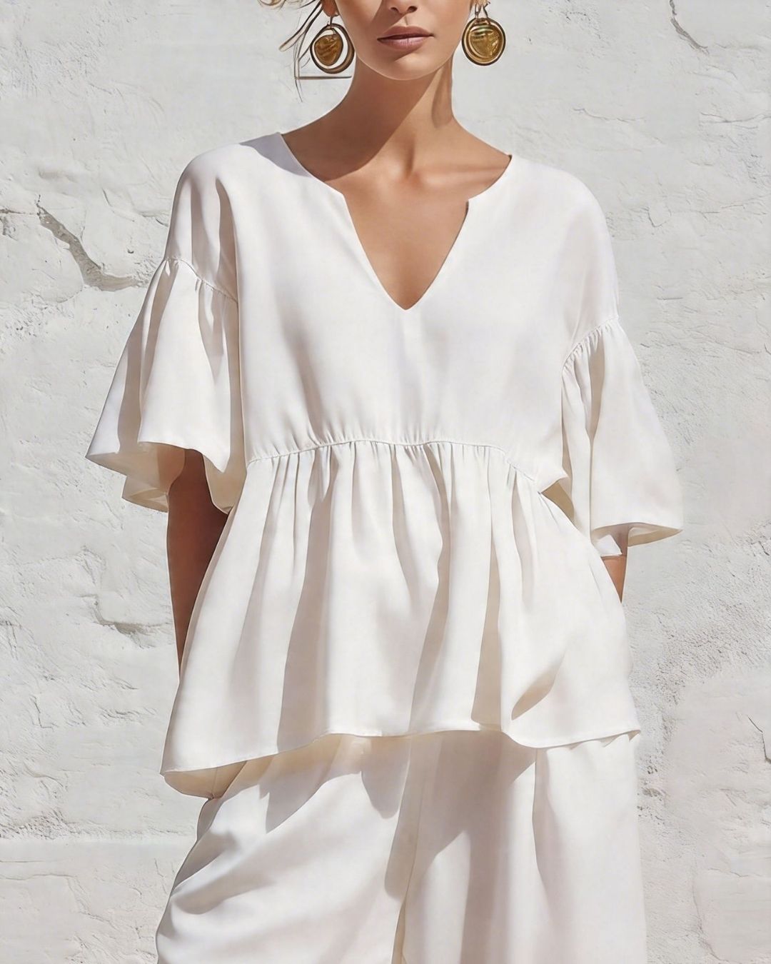 Willluxe® V-Neck Ruffle Top