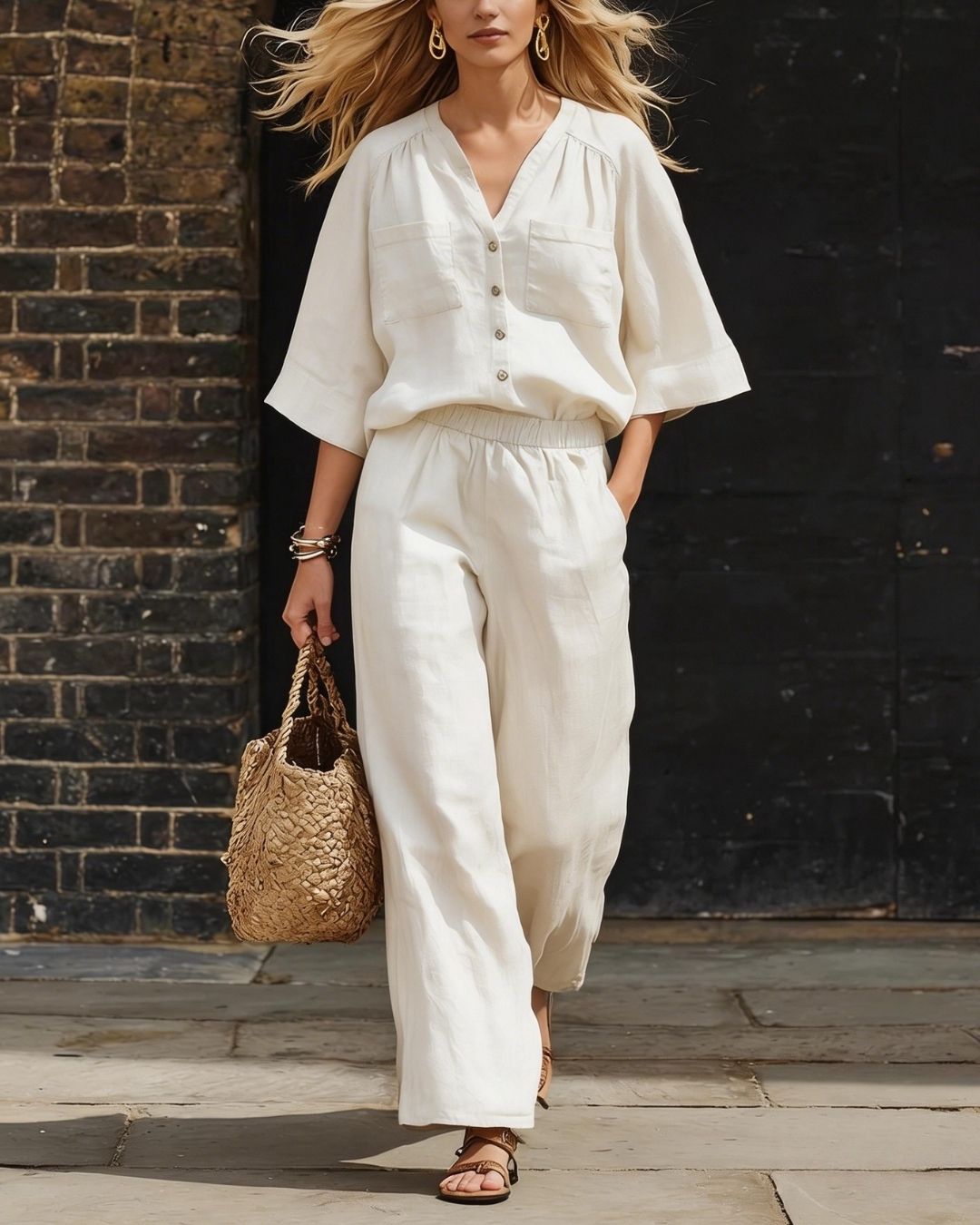 Willluxe® Relaxed Fit Two-Piece Set Breezy Minimalist Co-ord Elegant Outfit