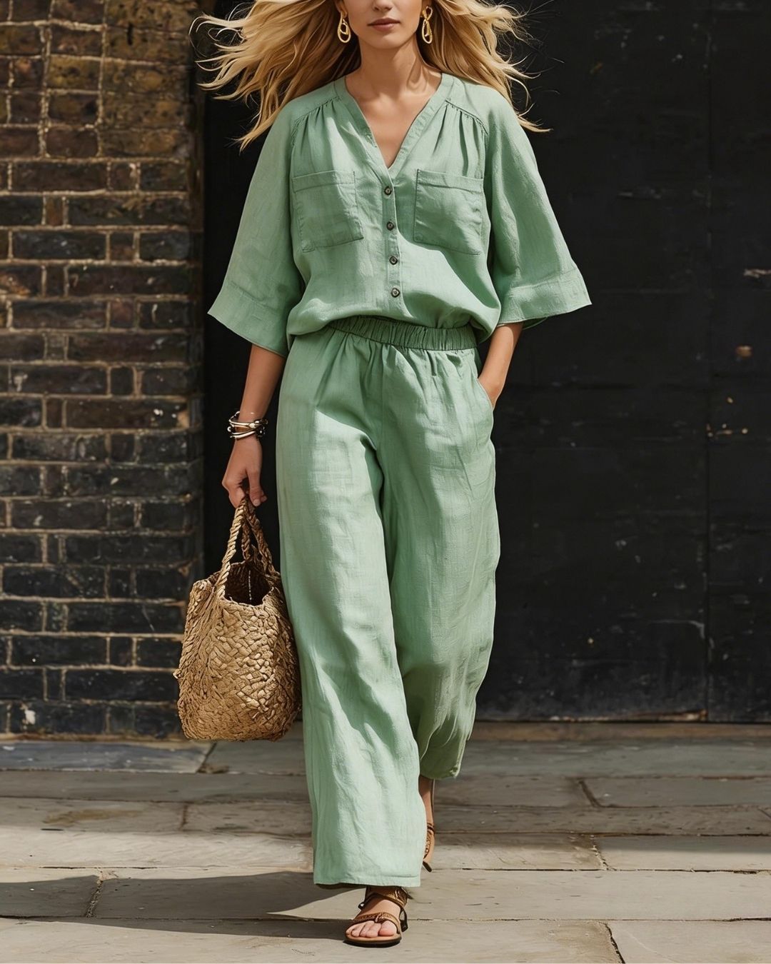 Willluxe® Relaxed Fit Two-Piece Set Breezy Minimalist Co-ord Elegant Outfit