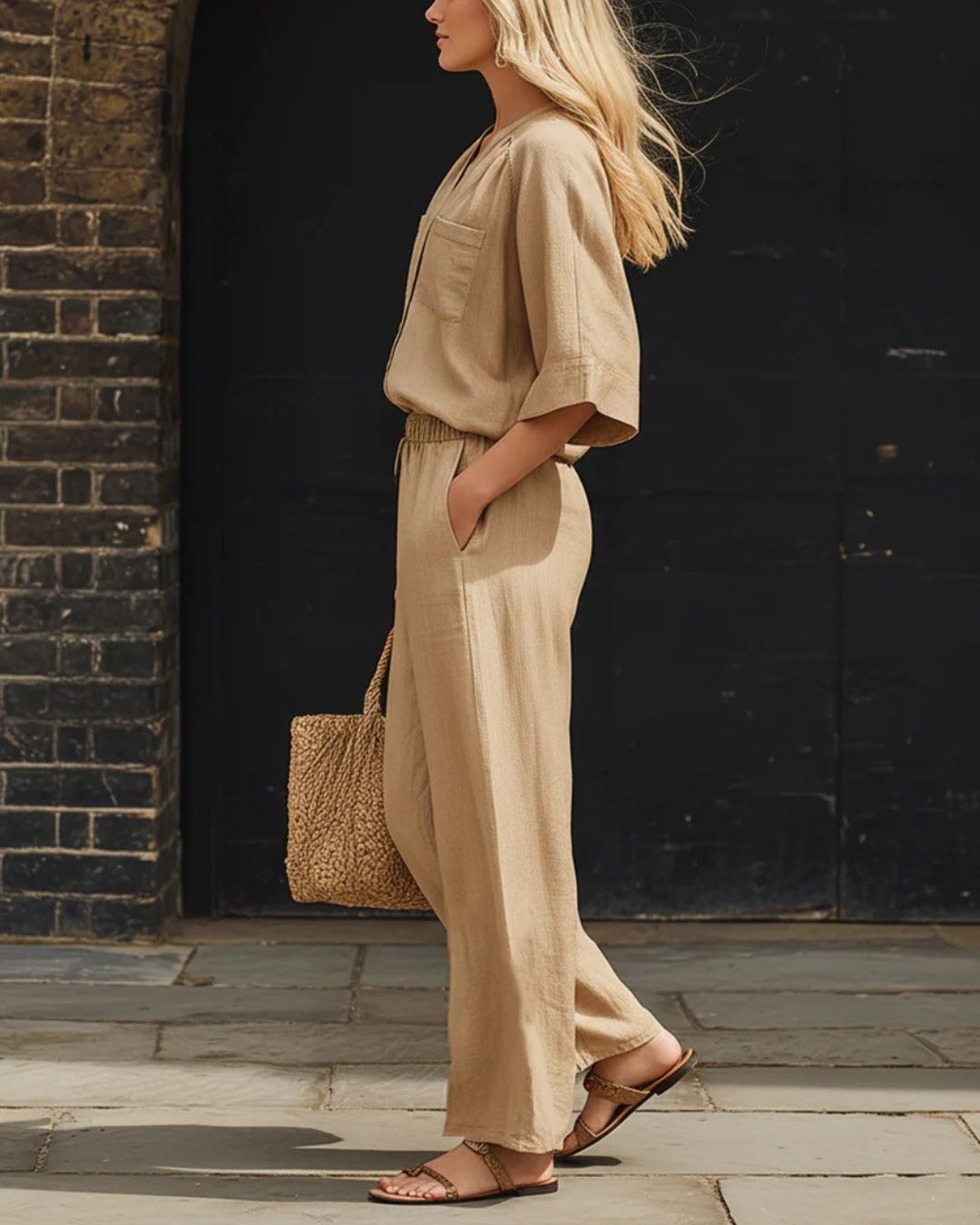 Willluxe® Relaxed Fit Two-Piece Set Breezy Minimalist Co-ord Elegant Outfit