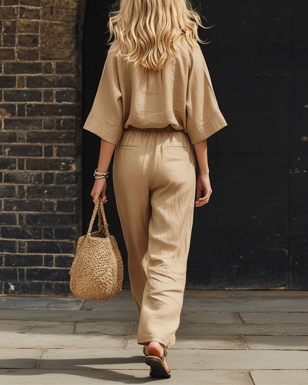 Willluxe® Relaxed Fit Two-Piece Set Breezy Minimalist Co-ord Elegant Outfit