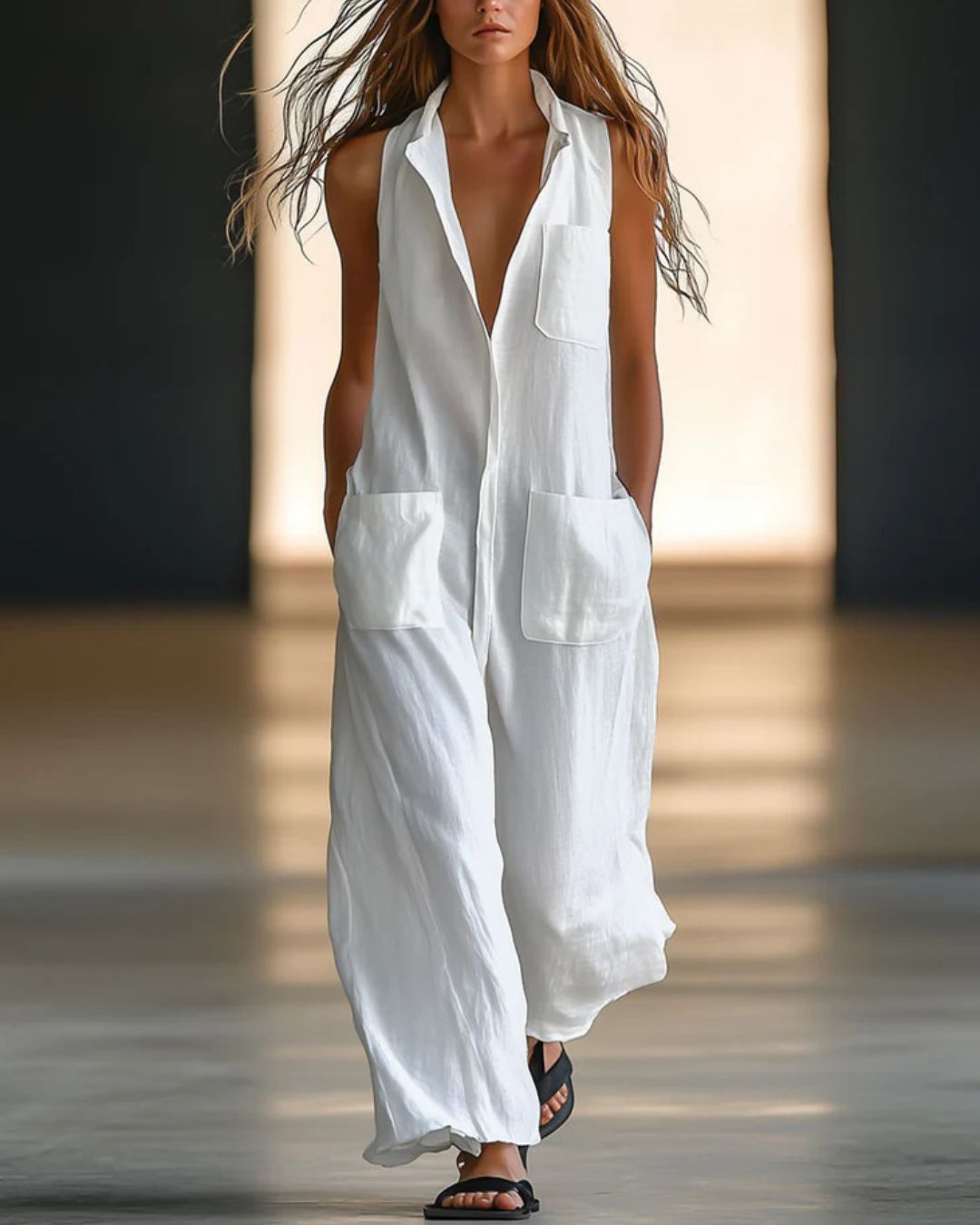 Willluxe® Casual Loose Retro Breathable Wide Leg Jumpsuit