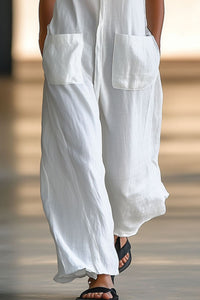 Willluxe® Casual Loose Retro Breathable Wide Leg Jumpsuit