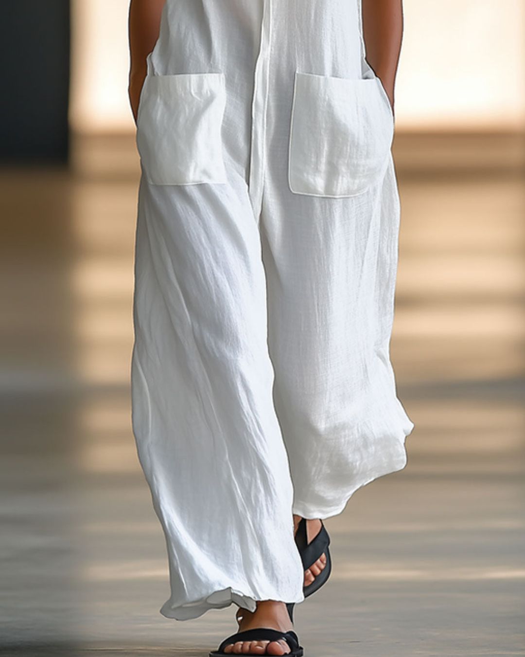 Willluxe® Casual Loose Retro Breathable Wide Leg Jumpsuit