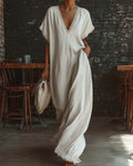 Willluxe® Boho Lace Trim Flowy A-Line Maxi Dress