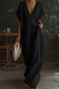 Willluxe® Boho Lace Trim Flowy A-Line Maxi Dress
