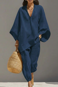 Willluxe® V-Neck Tunic Relaxed Fit Coastal Brunch Outfit