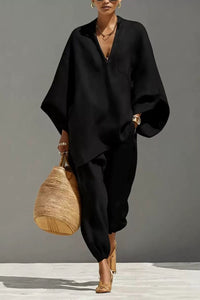 Willluxe® V-Neck Tunic Relaxed Fit Coastal Brunch Outfit