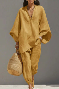 Willluxe® V-Neck Tunic Relaxed Fit Coastal Brunch Outfit
