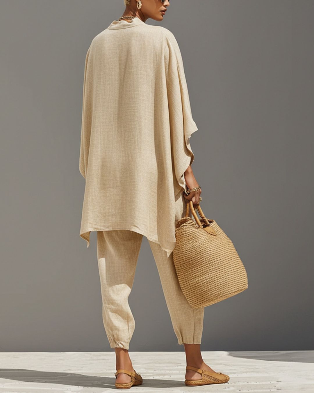 Willluxe® V-Neck Tunic Relaxed Fit Coastal Brunch Outfit