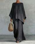 Willluxe® Asymmetric Ethnic Crew Neck Set