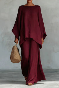Willluxe® Asymmetric Ethnic Crew Neck Set
