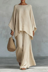 Willluxe® Asymmetric Ethnic Crew Neck Set