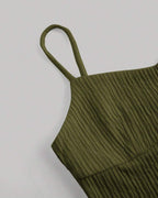 Willluxe® Casual Fashion Cozy Crop Cami Top & A-line Skirt Two-piece Outfits
