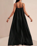 Willluxe® Pleated Slip Flowy Casual Maxi Dress