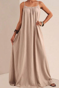 Willluxe® Pleated Slip Flowy Casual Maxi Dress