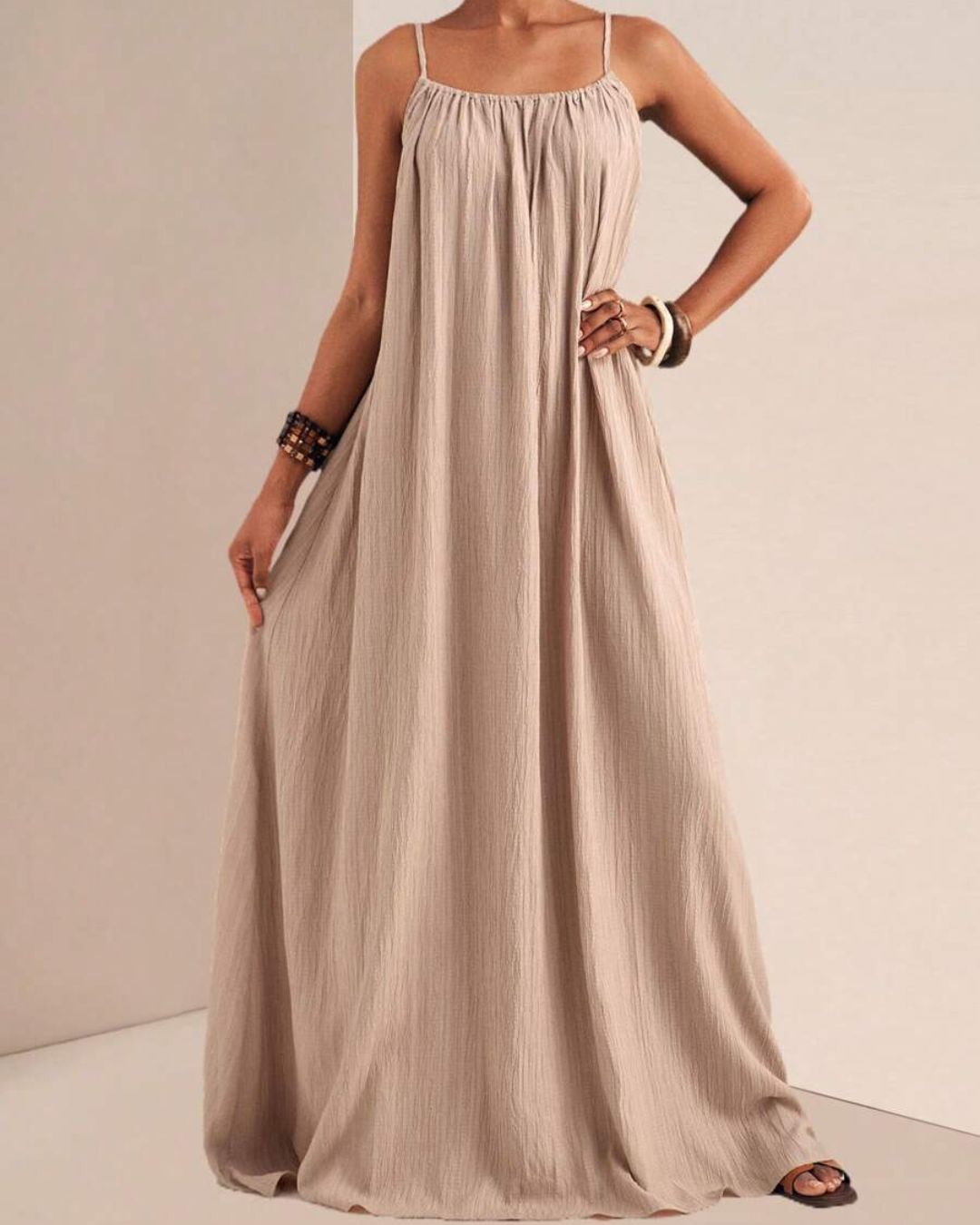 Willluxe® Pleated Slip Flowy Casual Maxi Dress
