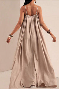 Willluxe® Pleated Slip Flowy Casual Maxi Dress