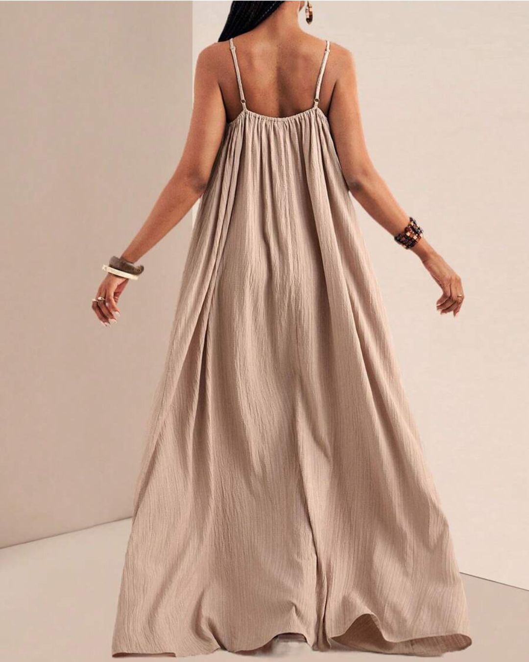 Willluxe® Pleated Slip Flowy Casual Maxi Dress