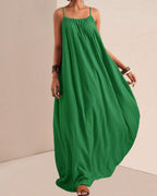 Willluxe® Pleated Slip Flowy Casual Maxi Dress