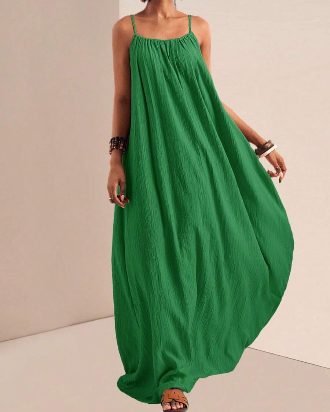 Willluxe® Pleated Slip Flowy Casual Maxi Dress