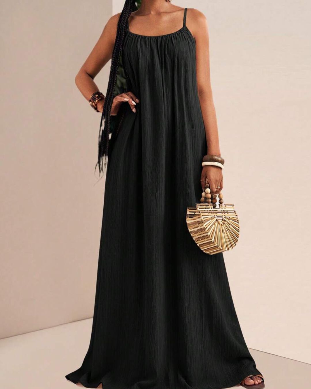 Willluxe® Pleated Slip Flowy Casual Maxi Dress