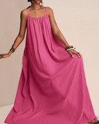 Willluxe® Pleated Slip Flowy Casual Maxi Dress