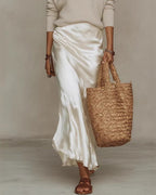 Willluxe® Effortless Knit & Satin Midi Ensemble