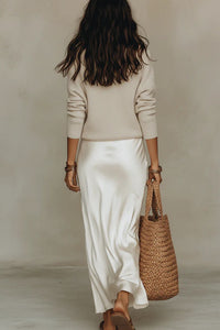 Willluxe® Effortless Knit & Satin Midi Ensemble