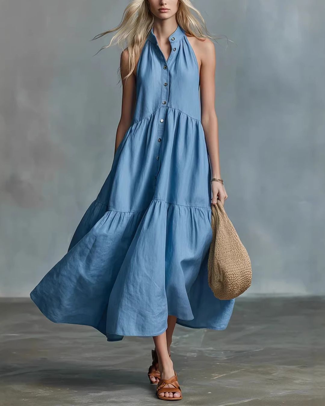 Willluxe® Sculpting Flowy Polly Linen Dress