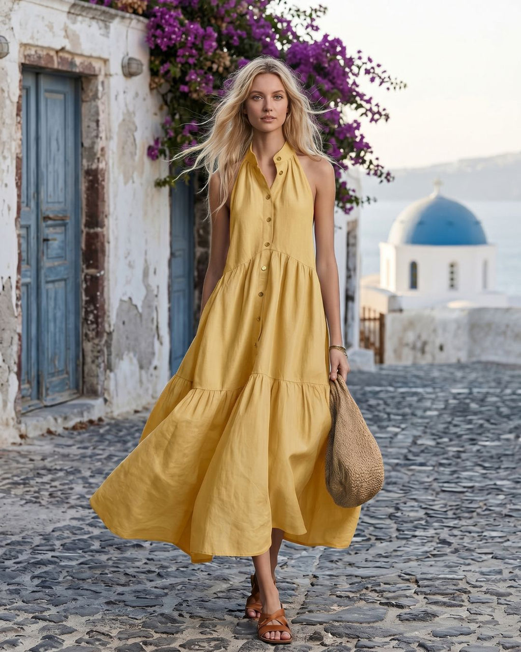 Willluxe® Sculpting Flowy Polly Linen Dress