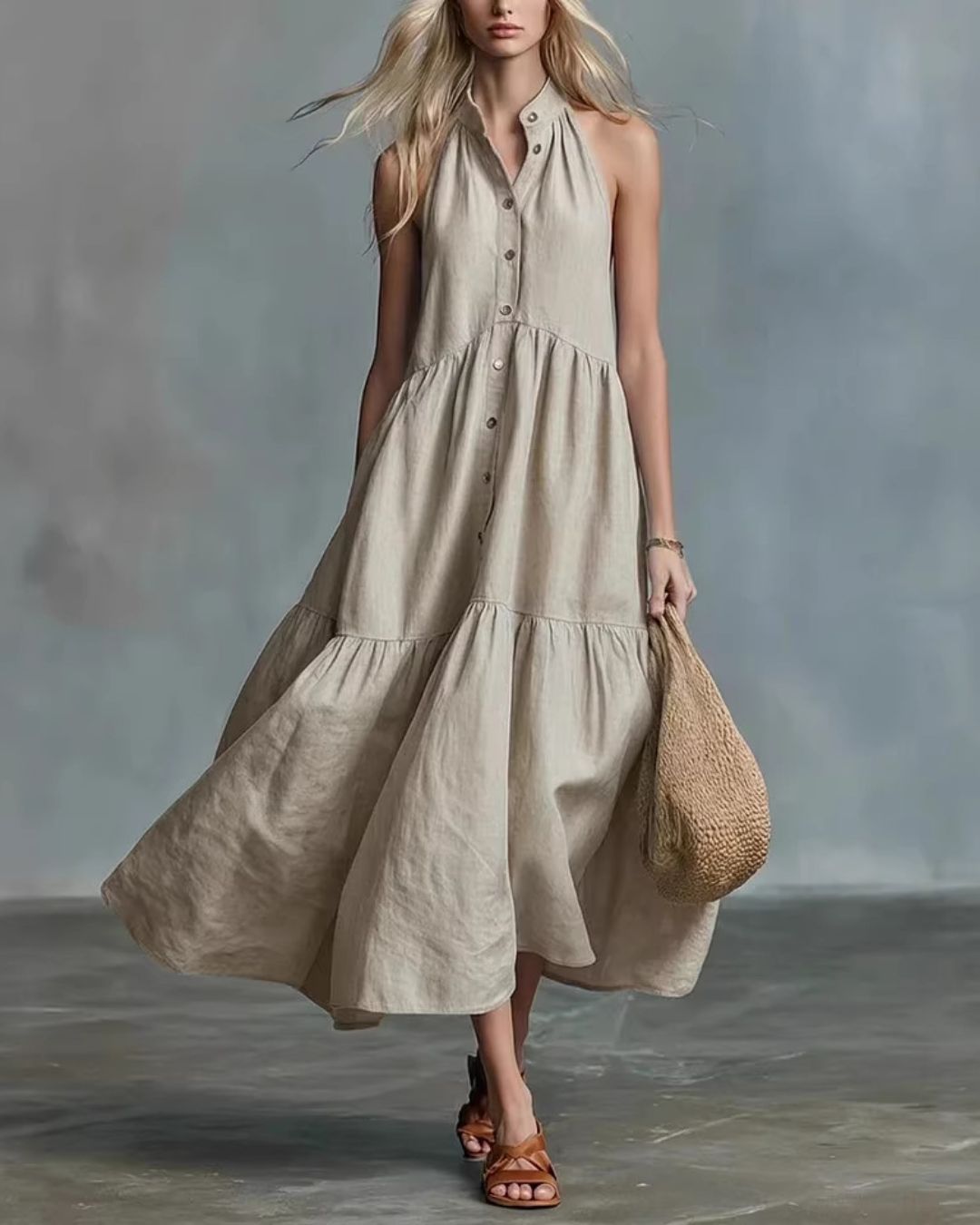 Willluxe® Sculpting Flowy Polly Linen Dress