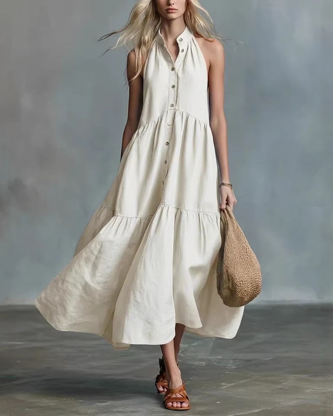 Willluxe® Sculpting Flowy Polly Linen Dress