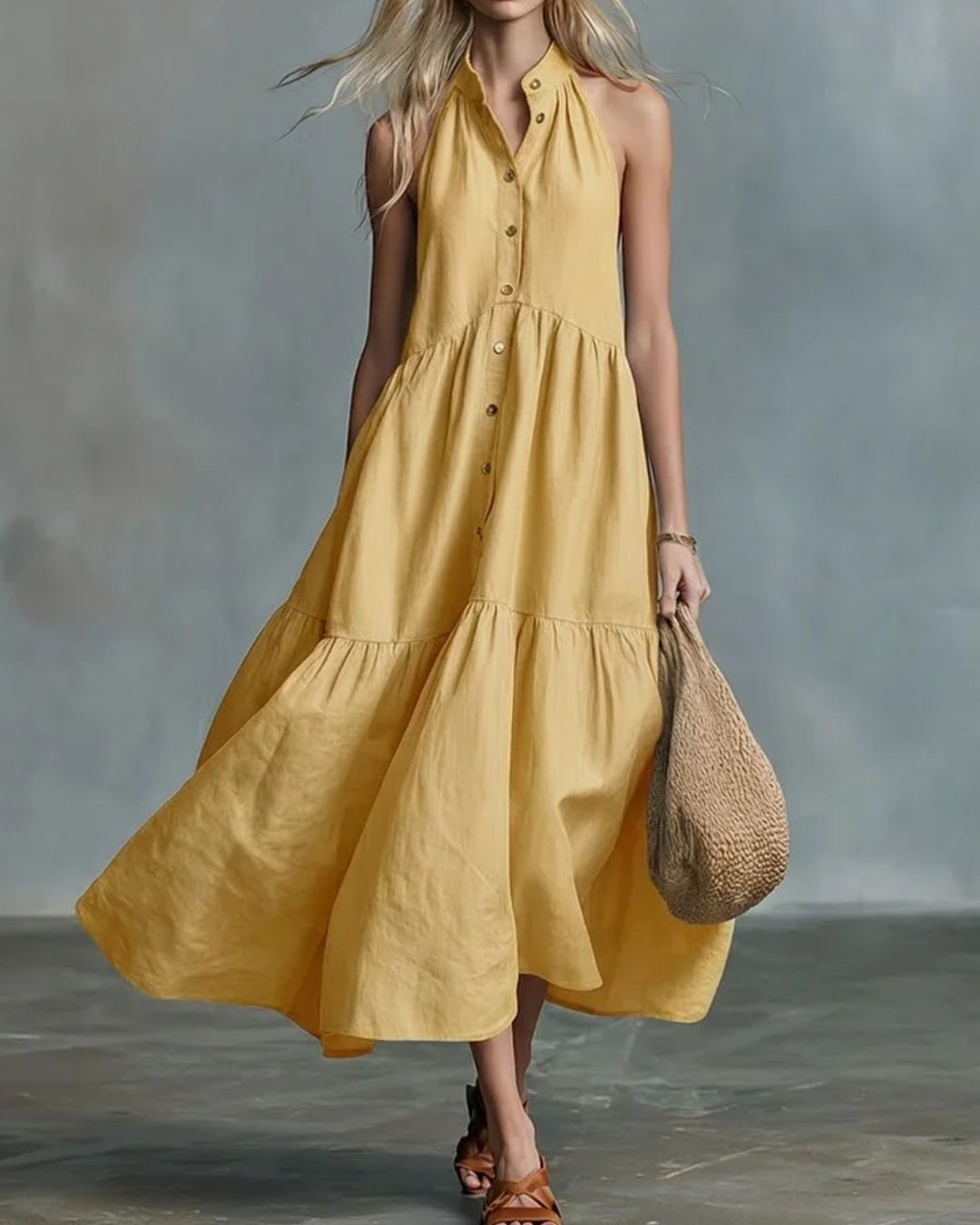 Willluxe® Sculpting Flowy Polly Linen Dress